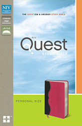 NIV Quest Study Bible Personal Size Leathersoft Gray/Pink