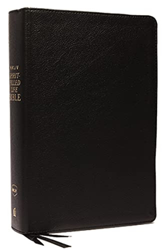 NKJV Spirit-Filled Life Bible Genuine Leather Black Thumb