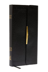 KJV Checkbook Bible Compact Bonded Leather Black Wallet Style