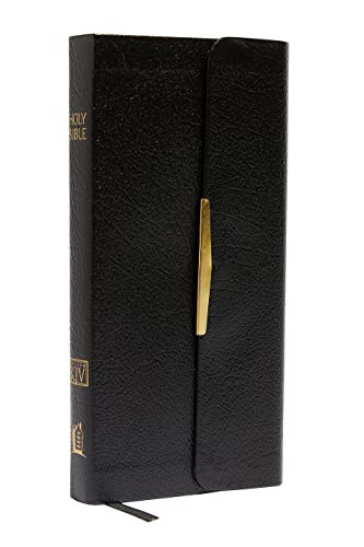 KJV Checkbook Bible Compact Bonded Leather Black Wallet Style