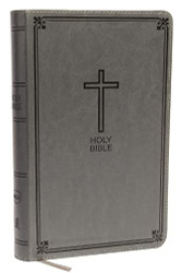 NKJV Deluxe Gift Bible Leathersoft Gray Red Letter Comfort Print