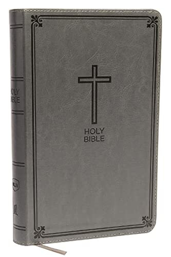 NKJV Deluxe Gift Bible Leathersoft Gray Red Letter Comfort Print