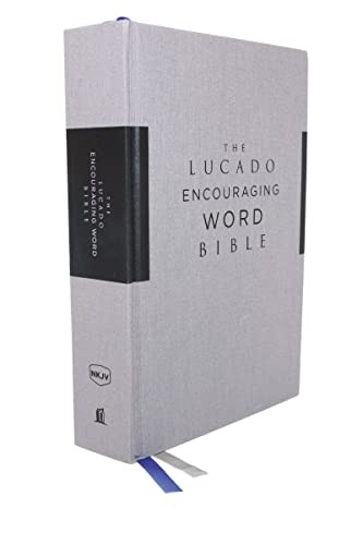 NKJV Lucado Encouraging Word Bible Cloth over Board Gray Comfort