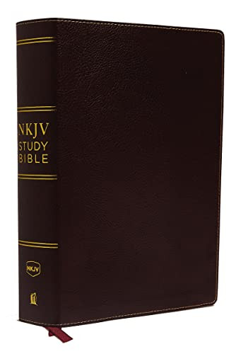 NKJV Study Bible Premium Bonded Leather Burgundy Comfort Print