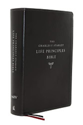 NIV Charles F. Stanley Life Principles Bible Leathersoft Black