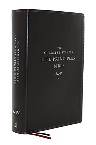 NIV Charles F. Stanley Life Principles Bible Leathersoft Black