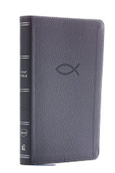 NKJV Thinline Bible Youth Edition Leathersoft Gray Red Letter