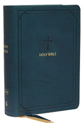 NKJV End-of-Verse Reference Bible Compact Leathersoft Teal Red