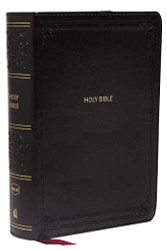 NKJV End-of-Verse Reference Bible Compact Leathersoft Black Red