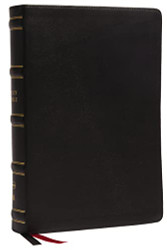 NKJV Single-Column Wide-Margin Reference Bible Genuine Leather