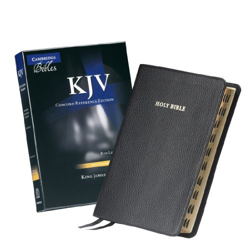 KJV Concord Reference Bible Black Calf Split Leather Red-letter