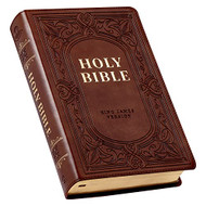 KJV Holy Bible Giant Print Standard Size Medium Brown Faux Leather