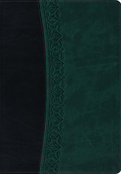 ESV Large Print Bible (TruTone Black/Spruce Garland Design)