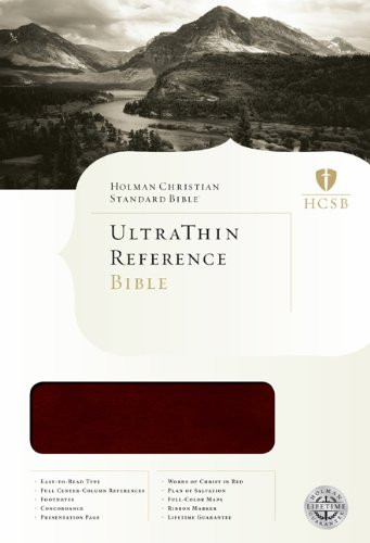 HCSB Ultrathin Reference Bible Mahogany LeatherTouch