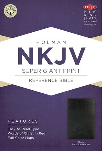 NKJV Super Giant Print Reference Bible Black Imitation Leather
