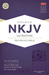 NKJV Ultrathin Reference Bible Purple LeatherTouch