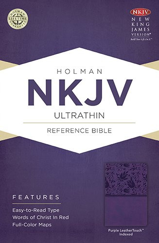 NKJV Ultrathin Reference Bible Purple LeatherTouch