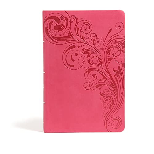 CSB Large Print Personal Size Reference Bible Pink LeatherTouch