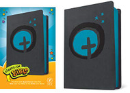 Hands-On Bible NLT (LeatherLike Dark Gray/Blue Cross)