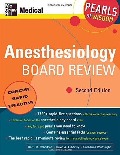Anesthesiology Board Review Pearls Of Wisdom