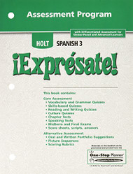 Holt Spanish iExpresate Spanish Level Three Assessment Program