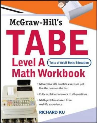 TABE (Test of Adult Basic Education) Level A Math Workbook