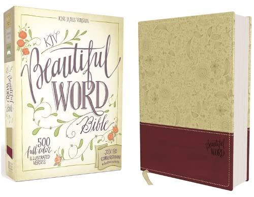 KJV Beautiful Word Bible Leathersoft Tan/Pink Red Letter Edition