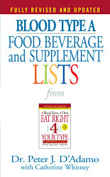 Blood Type A: Food Beverage and Supplemental Lists from Eat Right 4