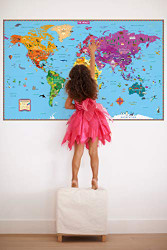 Rand McNally Kids' Illustrated Map of the World Wall Map - Paper