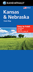 Rand McNally Easy To Fold Kansas & Nebraska State Laminated Map