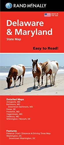 Rand McNally Easy To Read: Delaware Maryland State Map