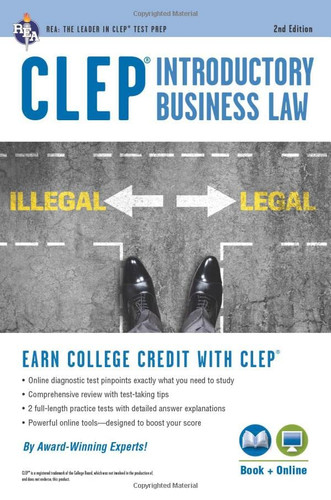 CLEP Introductory Business Law Book + Online