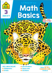 School Zone - Math Basics 3 Workbook - 64 Pages Ages 8 to 9 3rd