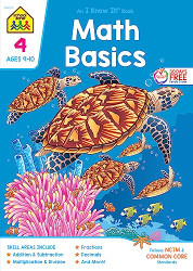 School Zone - Math Basics 4 Workbook - 64 Pages Ages 9 to 10 4th