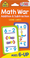 School Zone - Math War Addition & Subtraction Game Cards - Ages 6 & up