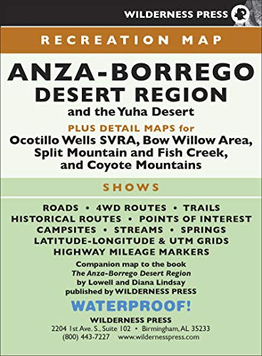MAP Anza-Borrego Desert Region (Wilderness Maps)