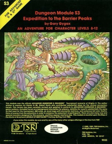 Expedition to the Barrier Peaks Dungeon Module S3 - AD& D Adventure