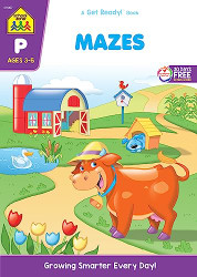 School Zone - Mazes Workbook - 32 Pages Ages 3 to 5 Preschool