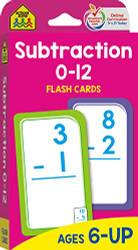 School Zone - Subtraction 0-12 Flash Cards - Ages 6 and Up 1st Grade