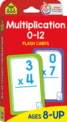 Multiplication 0-12 Flash Cards - Ages 8