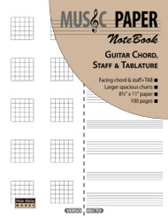 MUSIC PAPER NoteBook - Guitar Chord Staff & Tablature