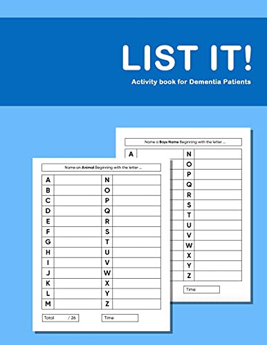 List it! Activity book for Dementia Patients
