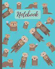 Notebook: Cute Otters Cartoon Cover - Lined Notebook Diary Track