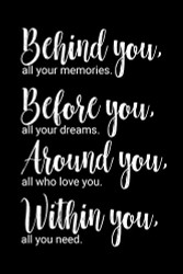 Behind you all your memories. Before you all your dreams. Around