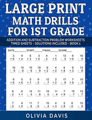 Large Print Math Drills For 1st Grade