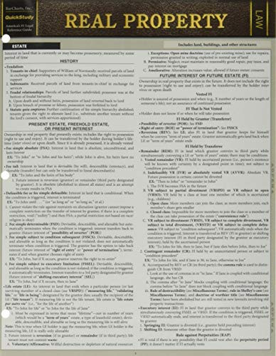 Real Property: A Quickstudy Laminated Law Reference & Bar Exam Study