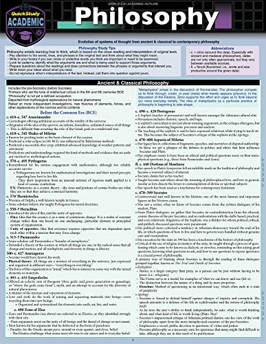 Philosophy: A Quickstudy Laminated Reference Guide