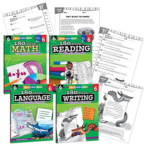 180 Days of Practice: Grade 6 Bundle - 4 Book Set - Improve Sixth