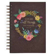 Christian Art Gifts Journal w/Scripture With God All Things Are
