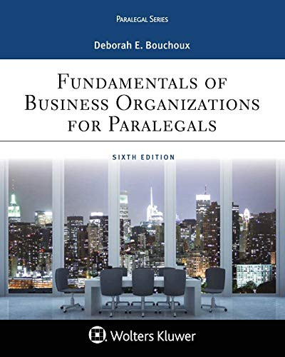 Paralegal Series Fundamentals of Business Organizations